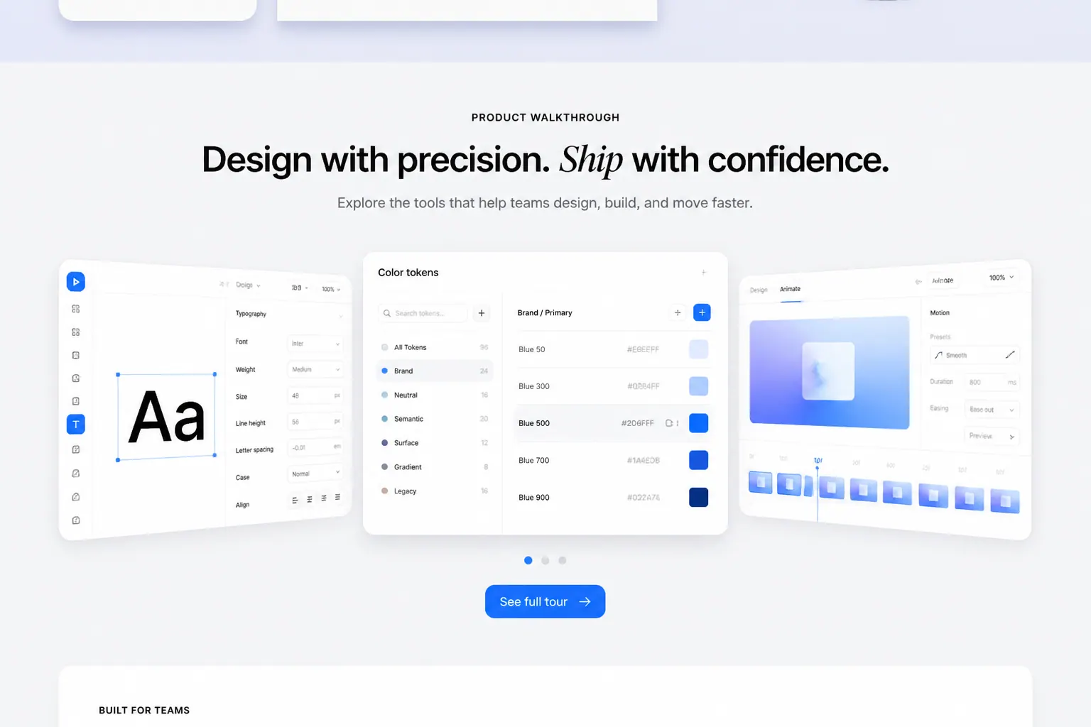 Design product, Horizontal product carousel.