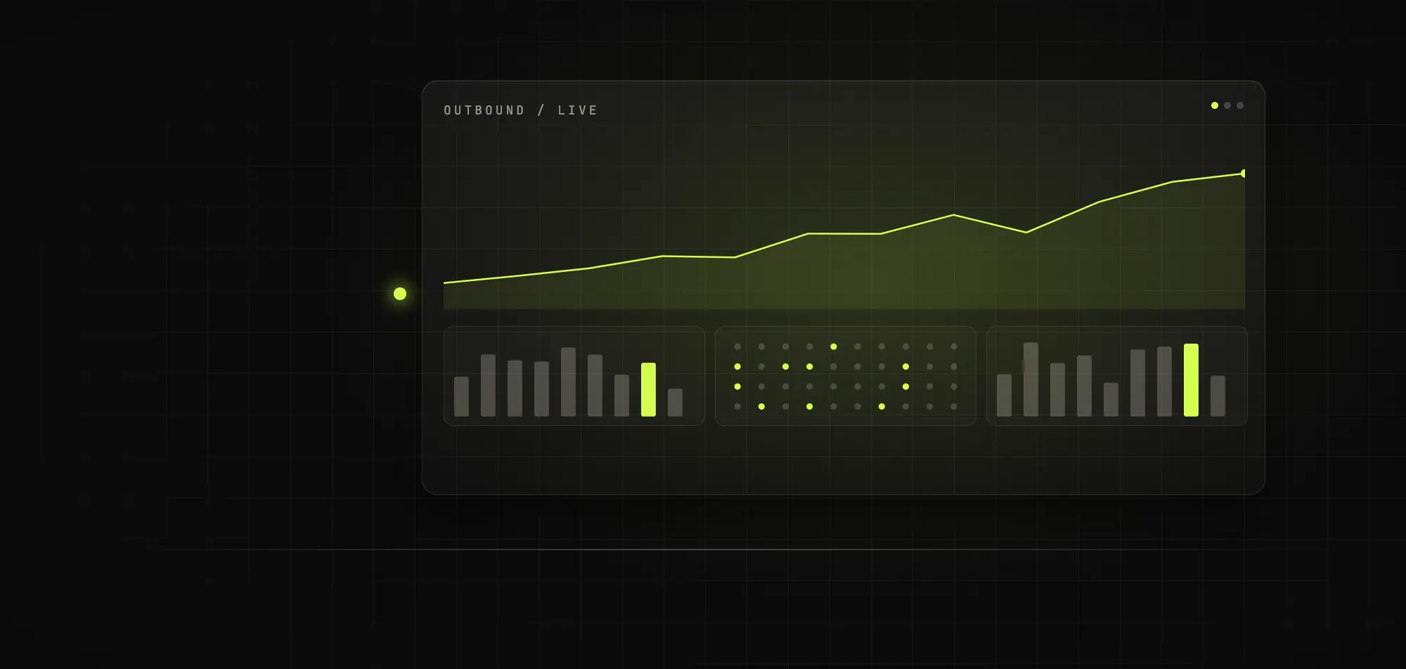 The deliverability lab at blue hour, a single operator at a quiet console, inbox-placement readouts on a long monitor.