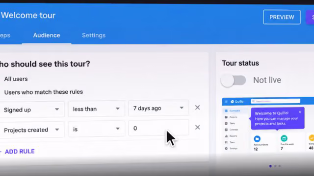 Step 01, we study your market. 7 years old: the top product-tour video